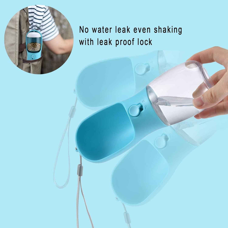 Dog Water Bottle with Food Container, Travel Puppy Water Bowl, Portable Pet Dispenser, Dog Gift Stuff Accessories Items, Puppy Essentials Necessities for Yorkie Cat Walking and Hiking