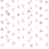 Patelai Glitter Star Garland Banner Christmas Decor 130 Feet Star Hanging Bunting Banner Twinkle Backdrop for Homecoming Classroom Wedding Birthday Halloween Party Supplies(Gold)