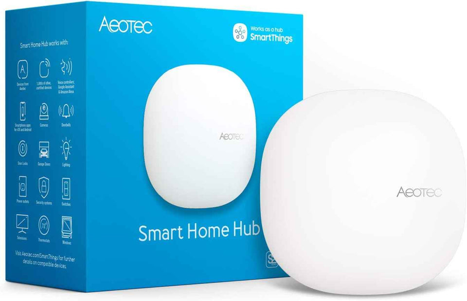 Aeotec Smart Home Hub, Z-Wave, Zigbee, Matter Gateway, Compatible with Alexa, Google Assistant, WiFi Hub
