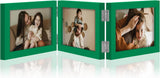 decorUhome Engineered Wood Trifold 4x6 Photo Frame with Plexiglass for Tabletop Display, Black, 3-Picture Frame