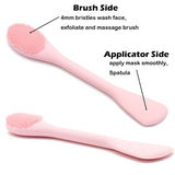 Facial Cleansing Brush, 2 in 1 Silicone Face Mask Brush & Face Scrubber, For Exfoliating, Massaging, Remove Blackheads, Makeup Skincare Removal, Applicator for Mud, Clay, Body Lotion, DIY Mask