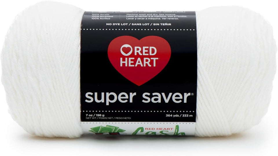 RED HEART Super Saver Yarn, White