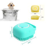 elegx pet grooming bath massage brush yellow soft silicone bristle for long short haired dogs cats shower