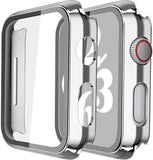 Misxi 2 Pack Tempered Glass Case Compatible for Apple Watch Series 11 (2025) Series 10 46mm, Screen Protector Cover for iWatch, Black