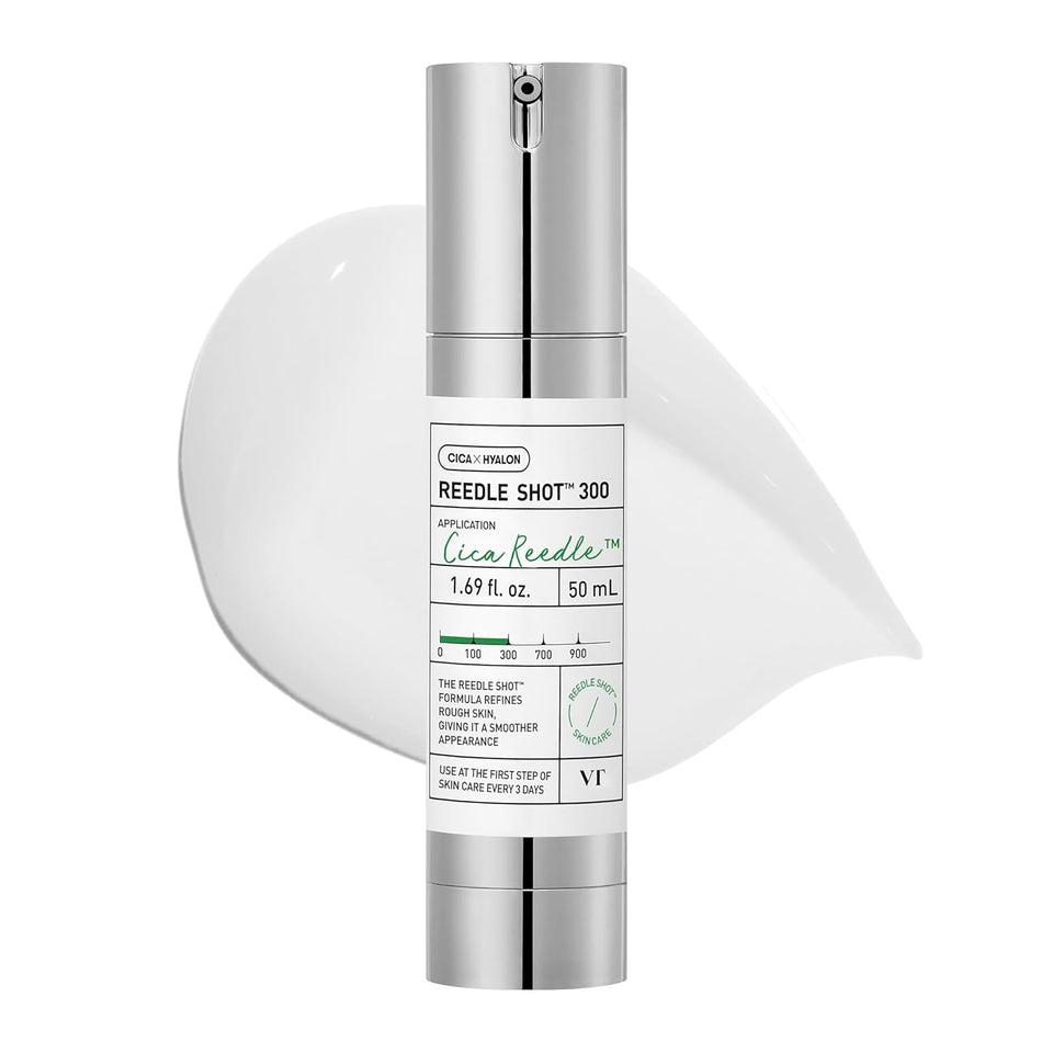 vt cosmetics cica reedle shot 300, 1.69fl oz, microneedling serum, korean skin booster with centella asiatica and hyaluronic acid
