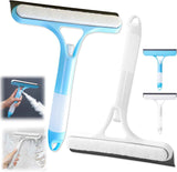 3 in 1 Window Cleaning Scraper,New 3 in 1 Window Cleaner,Squeegee and Scrubber with Spray, for Windows, Walls,Car Windshields, Bathrooms, Kitchens, All-Purpose Window Cleaner Tool (Blue)