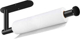 Stainless Steel black paper towel holder under cabinet or self adhesive wall mount for kitchen, bathroom, and pantry