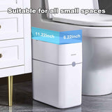 mopup automatic bagging 3.5 gallon slim smart plastic white trash can for bedroom office
