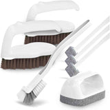 Holikme 7 Pack Deep Cleaning Brush Set, Scrub Pads with Scraper Tip for Pool Walls, Bathroom, Grout, Floor, Tub, Shower and Kitchen Surface (Green)