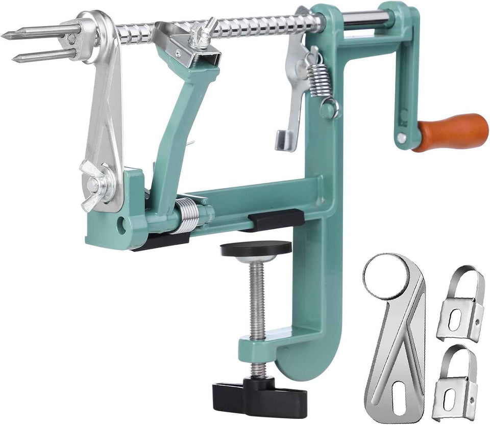 Apple Peeler Corer, Long lasting Chrome Cast Magnesium Alloy Apple Peeler Slicer Corer with Stainless Steel Blades and Powerful Suction Base for Apples and Potato(Red)