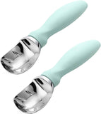 Spring Chef Heavy Duty Ice Cream Scoop with Comfortable Handle - Professional Ice Cream Scooper for Gelato, Sorbet, Cookie Dough, Melon, Frozen Yogurt - Dishwasher Safe Metal Kitchen Tool - Black