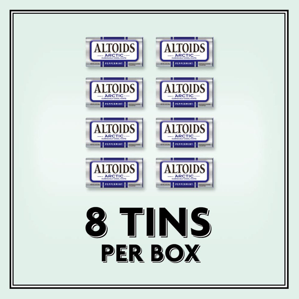 altoids arctic peppermint breath mints sugar free 1.2 oz tin pack of 8