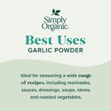 Simply Organic 3.64-Ounce Jar Pure A-Grade Organic Garlic Dried Ground Kosher Non GMO