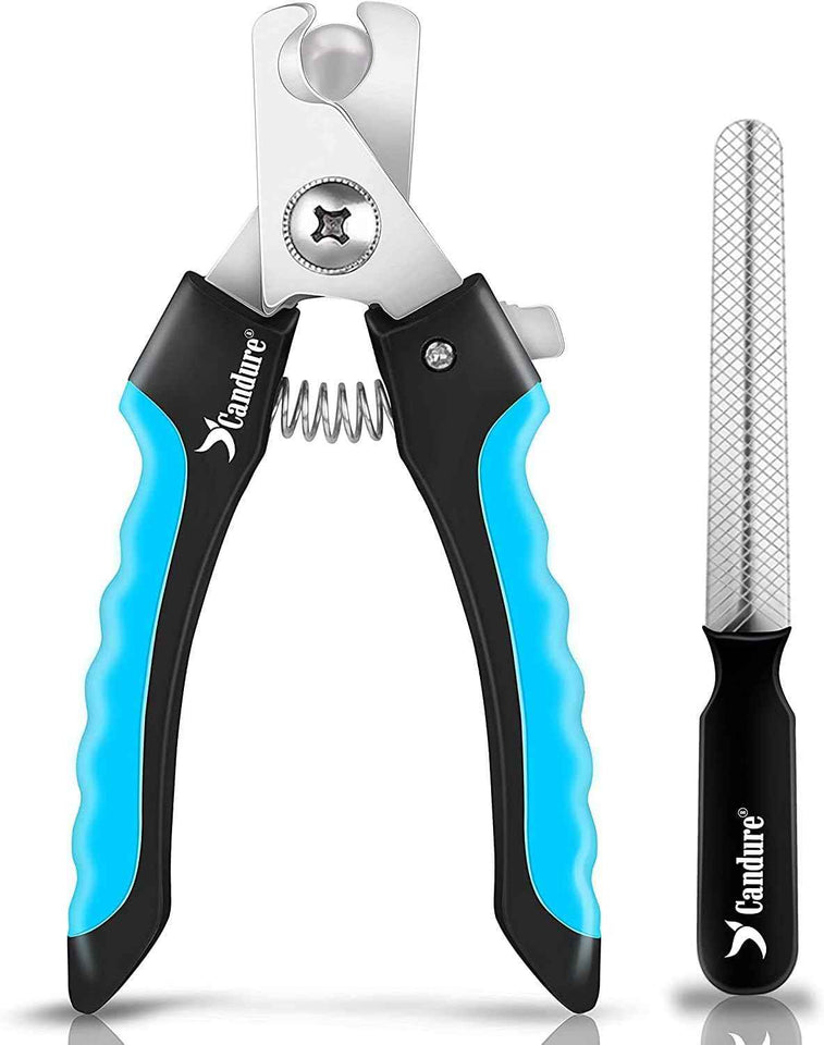 candure dog nail clippers and trimmer with safety guard for small medium-large breeds pet nail clipper