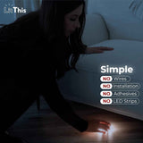 LitThis patented 360° motion-activated night light for under bed, easily positioned, dimmable, auto on/off