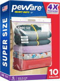 20 Gallon Heavy Duty Jumbo Storage Bags with Handle – 24" x 34" Resealable Zipper Top, Oversized Storage Solution for Clothes, Food, Pillow, Bedding, Household, BPA-Free, Pack of 5, 6 Mil Thick