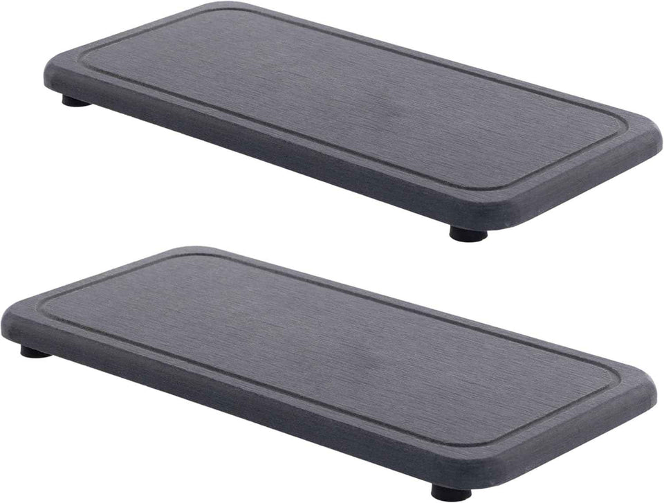 2 Pcs Water Absorbing Stone Trays, Kitchen/Bathroom Sink Soap Dish, Diatomite Tray Used for Hand Soap & Cosmetic Bottles in The Modern Home, 3.15" W x 8.7" L, White