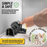 Rat and Chipmunk Traps, Dual Tunneled Design, Covered Snap Traps for Humane Rat Control, Reusable, 2 Pack