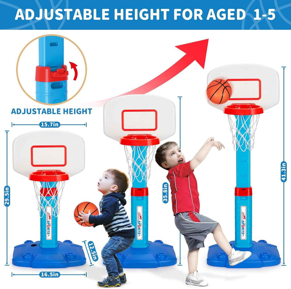 Toddler basketball hoop indoor adjustable kids basketball hoops with 3 balls for outdoor poolside