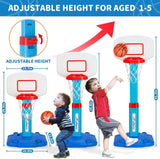 Toddler basketball hoop indoor adjustable kids basketball hoops with 3 balls for outdoor poolside