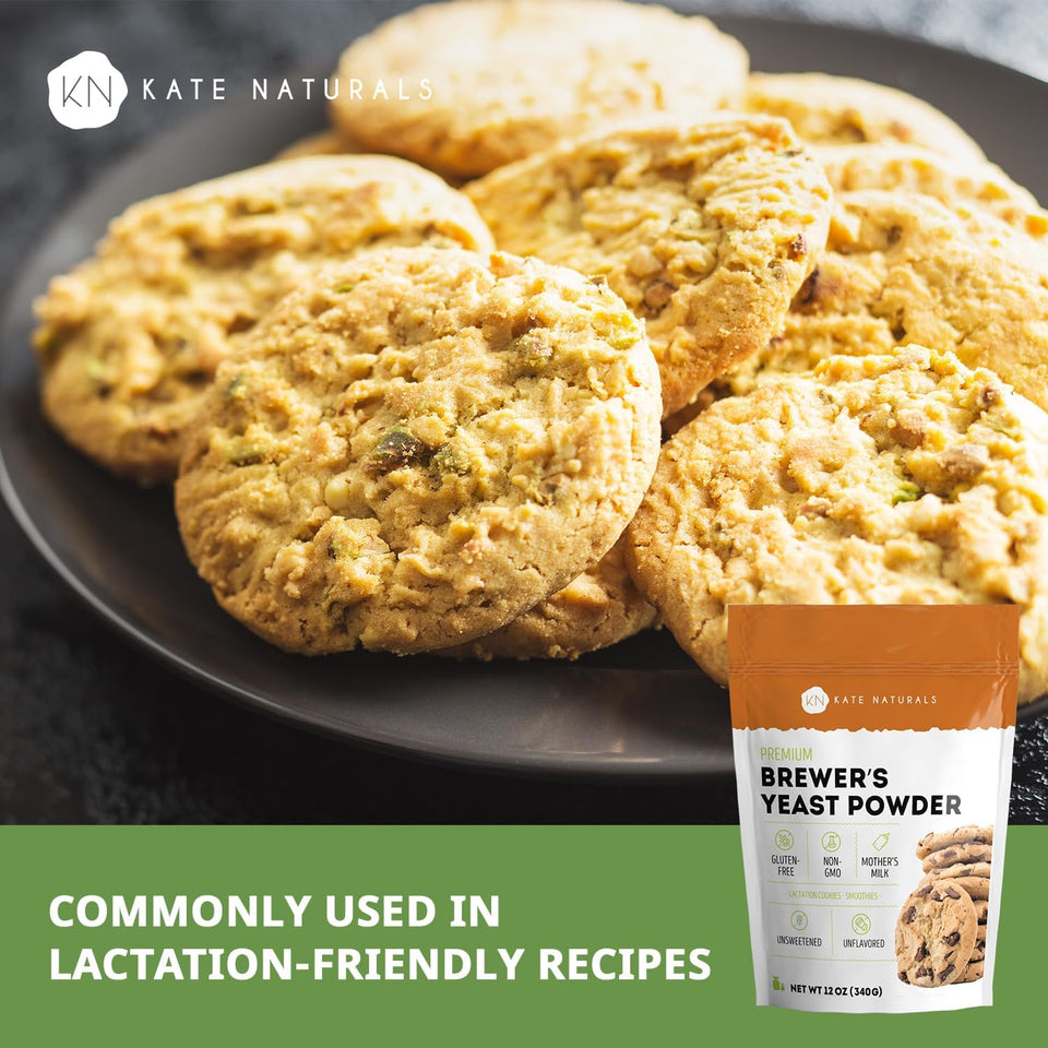 kates naturals brewers yeast powder 12oz lactation support nursing moms gluten free non gmo