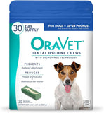oravet dental chews for dogs small 10-24 lbs blue pouch 30 count