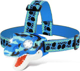 DX DA XIN Dinosaur Headlamp T-Rex LED Headlamps for Kids Flashlights Camping Gear - Dinosaur Toys for Boys Girls Toddlers Outdoor Toys for Kids Birthday Halloween Stocking Stuffers