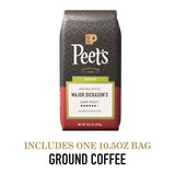 Peet's Decaf Major Dickason's Blend 10.5 Ounce Dark Roast Ground Arabica Coffee Bag