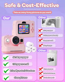 Dylanto Kids Camera Instant Print,1080P Kids Instant Cameras That Print Photos,Christmas Birthday Gifts for Girls Age 3-12,Portable Toy for 3 4 5 6 7 8 9 10 Year Old Girls Boys Pink