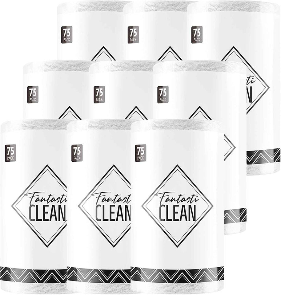 Fantasticlean Microfiber Cleaning Cloth Roll -75 Pack, Tear Away Microfiber Towels, 12" x 12", Reusable, Washable, Scratch Free, Ultra Absorbent Dishcloth for All-Around Cleaning Supplies (Pink)