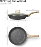 CAROTE Non-Stick Frying Pan Skillet with Glass Lid, PFOA-Free, 10-Inch Classic Granite