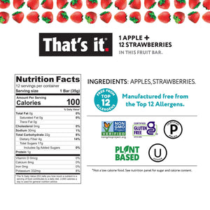 That's it. Variety Pack 100% Natural Real Fruit Bars, High Fiber Vegan Gluten Free Healthy Snacks for Adults & Paleo Children, Non GMO, No Added Sugar