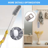 Microfiber feather duster kit with 5-in extension pole, cobweb duster, and microfiber dusters for high ceilings and furniture