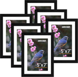 FIXSMITH 8x10 Picture Frame Set of 2, Photo Frame with HD Plexiglass, Display Pictures 5x7 with Mat or 8x10 Without Mat Multi Picture Frames Collage for Tabletop or Wall Display, Black