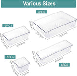 Clear Plastic Drawer Organizer Set - 25 PCS, 4 Sizes Desk Drawer Dividers & Storage Bins for Organization