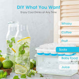 DOQAUS Silicone Ice Cube Trays with Lid & Bin, 4-Pack - Stackable Storage for RV, Soup, Food, Cocktail, Coffee
