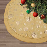 Flash World 48 Inch Large Christmas Tree Skirt Xmas Soft Cover Mat Decor Snowflake Collar Farmhouse Tree Skirt for Holiday Ornaments Party Home Indoor Decorations (Red, 48INCH)