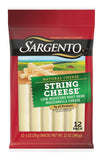Sargento Natural Mozzarella String Cheese Sticks, 12-Count