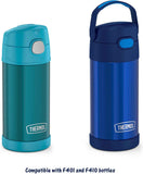 THERMOS FUNtainer 12 Oz Insulated Kids Water Bottle Replacement Straws, 4-Pack - Soft Silicone and Hard Straw Stems