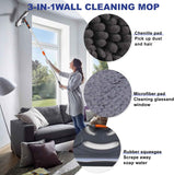 79 inches long handle wall cleaner mop with 360° wall washer for ceilings and dust baseboard floors