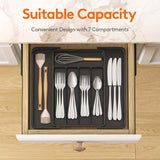 Lifewit silverware drawer organizer with adjustable expandable tray for kitchen, BPA free flatware holder