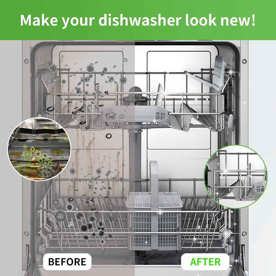 Lemon Scent Dishwasher Cleaner and Deodorizer Tablets, 24 Pack - Removes Limescale & Odor, Safe for All Dishwashers