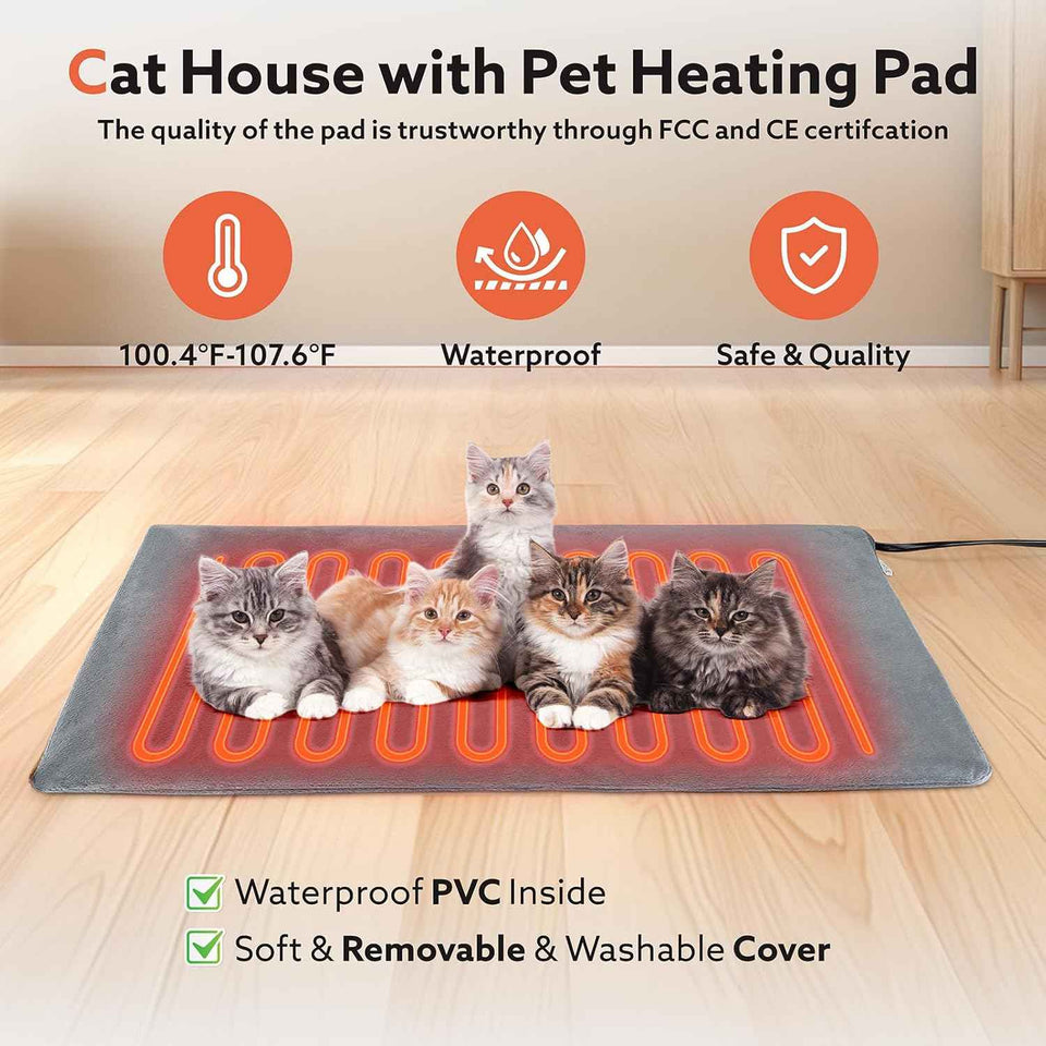 siwa mary heated cat house weatherproof outdoor cat shelter with cat heating pad
