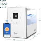 levoit lv600s warm cool mist humidifier for home bedroom large room, 6l coverage, easy top fill, app voice control