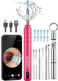 Jegoat Ear Wax Removal, Ear Wax Removal Tool Camera with 1296P HD Camera and 6 LED Lights, Ear Cleaner with 10 Ear Pick, Upgraded Ear Wax Removal Kit for iOS and Android, Black