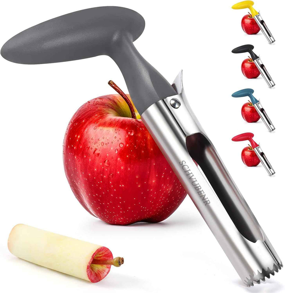 SCHVUBENR Premium Apple Corer Tool - Easy to Use and Clean - Sturdy Apple Core Remover with Sharp Serrated Blades - Stainless Steel Corers for Apple and Pear - Core Fruits with Ease(Red)
