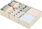 DIMJ Drawer Organizers Clothes - 4 Piece Set of Shallow Dresser Organizer Bins for Nursery, Clothing, Baby Clothes, Socks, Underwears and Tie