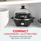 Dash Rapid Egg Cooker - Boiler, Poacher & Steamer - Includes Measuring & Recipe Guide - Dishwasher Safe - BPA Free - Holds 7 Eggs, Black