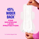carefree maxi overnight pads with wings 28ct feminine care protection