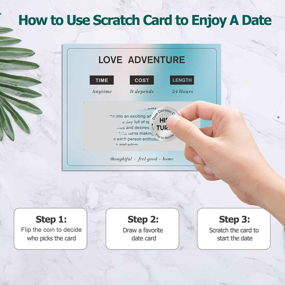 Valentines Day Gifts for Him and Her, 40 Scratch Off Date Ideas and Games